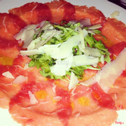 Beef Carpaccio with evoo & Parmesan Cheese