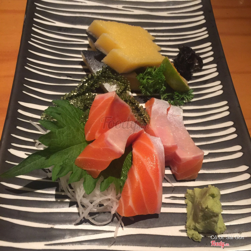 Cá trích + bụng cá hồi sashimi
