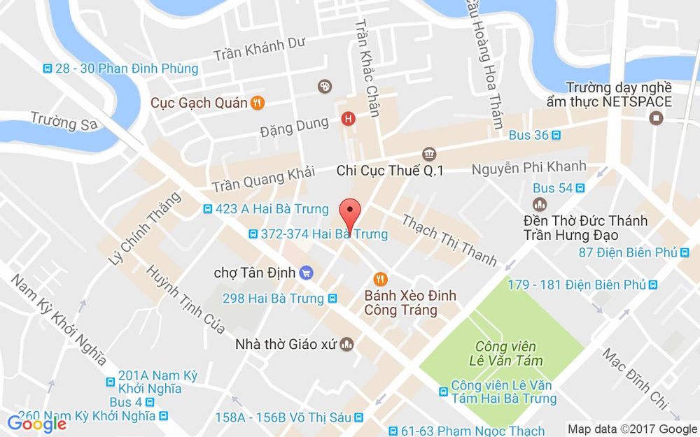 Vị trí bản đồ 72D Nguyễn Hữu Cầu, P. Tân Định Quận 1 TP. HCM