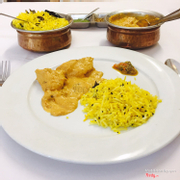 Lemon rice and chicken shahi korma