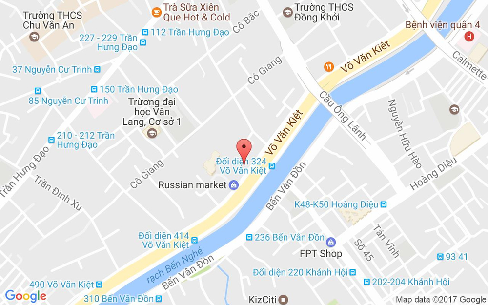 Vị trí bản đồ 302-304 Võ Văn Kiệt, P. Cô Giang Quận 1 TP. HCM