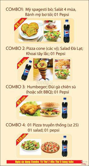 Pizza Cone - Ngõ Trạm ở Quận Hoàn Kiếm, Hà Nội | Album thực đơn | Pizza  Cone - Ngõ Trạm 