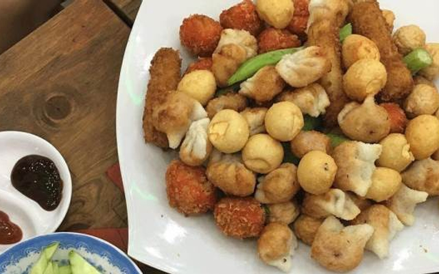 Ăn Vặt Tom Tom - Cá Viên Chiên & Bánh Flan - Khuông Việt