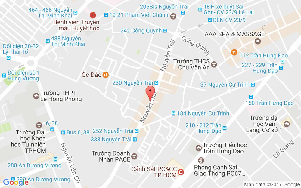 Vị trí bản đồ 214C Nguyễn Trãi, P. Nguyễn Cư Trinh Quận 1 TP. HCM