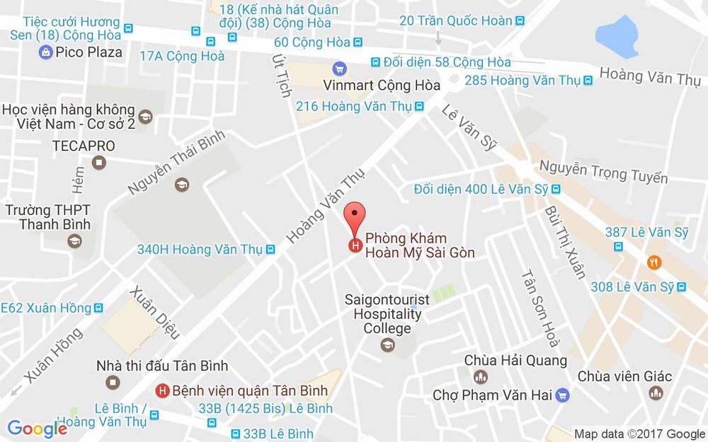 Vị trí bản đồ Bệnh Viện Hoàn Mỹ - Hoàng Việt ở TP. HCM