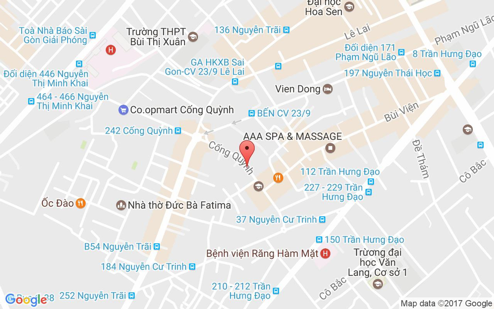 Vị trí bản đồ 125 Cống Quỳnh Quận 1 TP. HCM