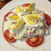 Russian Salad, great taste~ Similar to Pizza Hut's Russian Salad, the cream/mayo varies a bit.