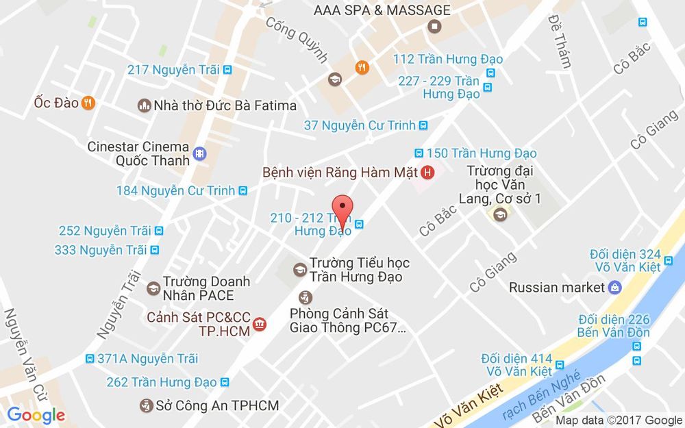 Vị trí bản đồ 216 Trần Hưng Đạo Quận 1 TP. HCM
