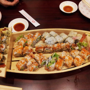Sushi Rolls Set (298 000 VND): California Rolls, Deep-fired Salmon Rolls with Teriyaki , Crab Stick Rolls, Spicy Tuna Rolls 