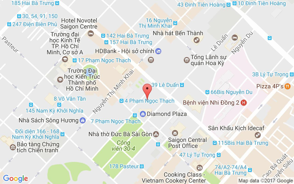 Vị trí bản đồ Tầng 3 Diamond Plaza, 34 Lê Duẩn, P. Bến Nghé Quận 1 TP. HCM