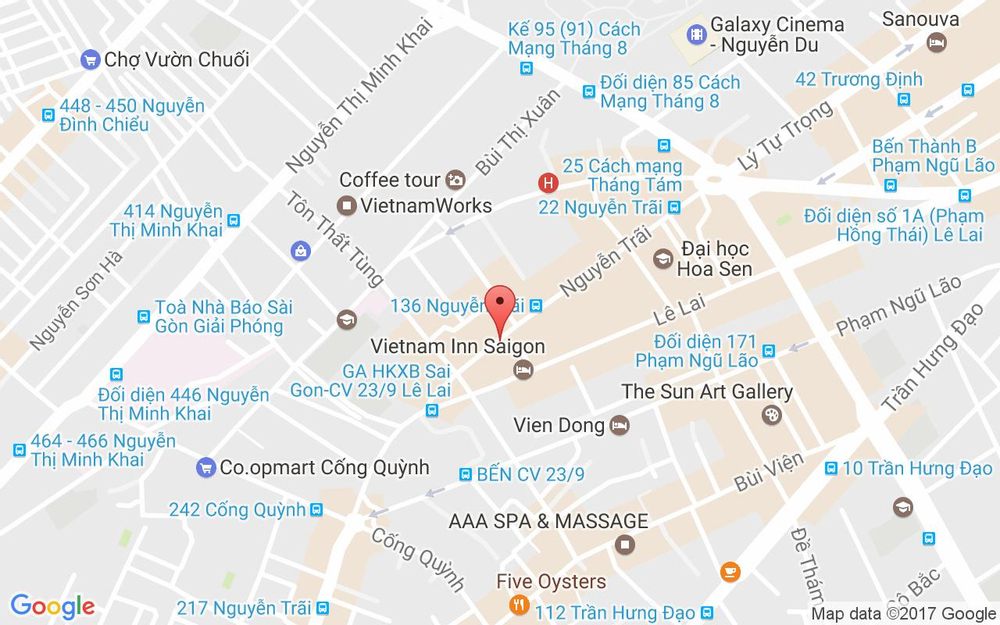 Vị trí bản đồ 168 Nguyễn Trãi, P. Bến Thành Quận 1 TP. HCM