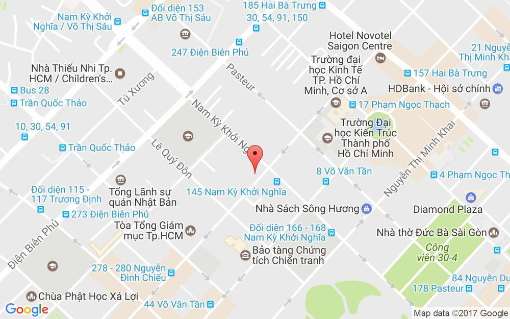 Vị trí bản đồ 168 Nguyễn Đình Chiểu, P. 6 Quận 3 TP. HCM