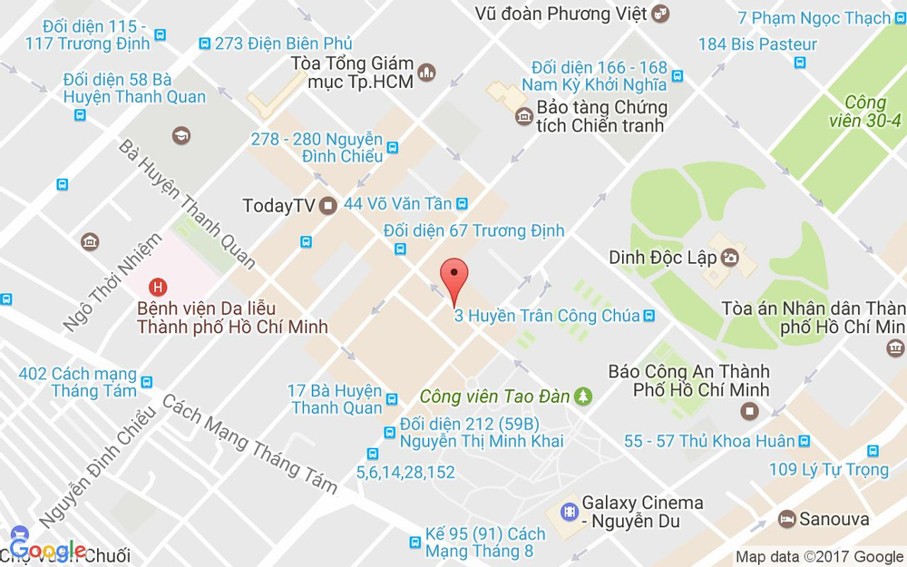 Vị trí bản đồ 9 - 11 Trương Định, P. 6 Quận 3 TP. HCM
