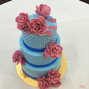 Wedding cake- Blue and Pink theme