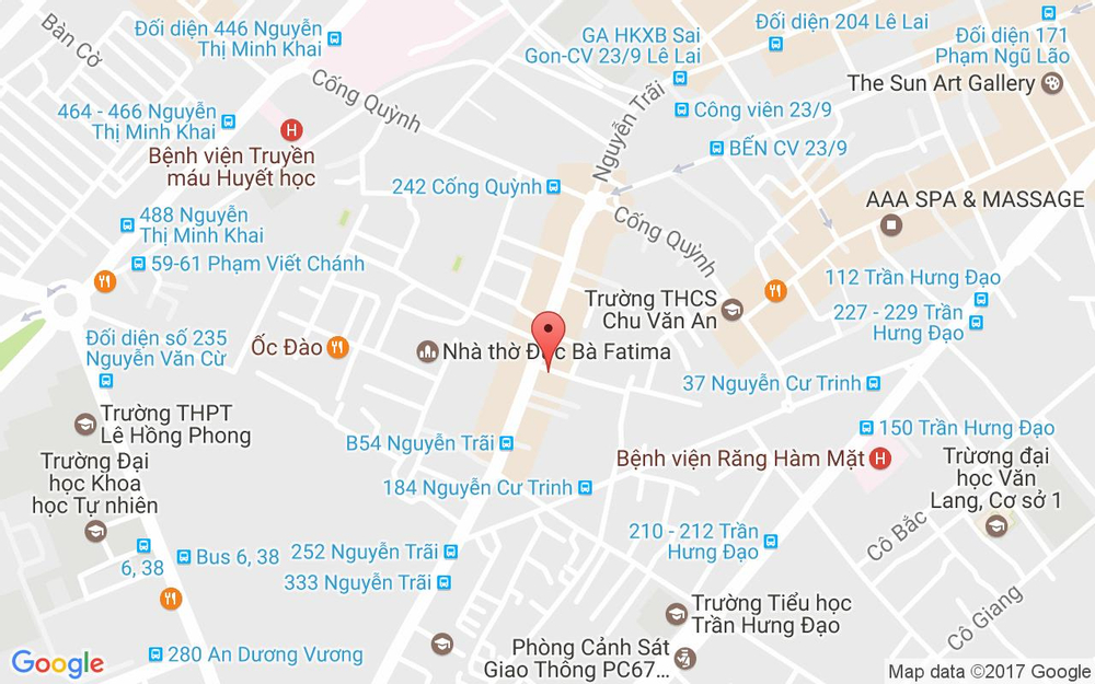 Vị trí bản đồ 257A Nguyễn Trãi, P. Nguyễn Cư Trinh Quận 1 TP. HCM