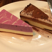 Blueberry cheese cake and tiramisu