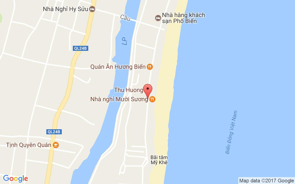 Vị trí bản đồ Long Danh Quán - Hải Sản Tươi Sống - Mỹ Khê ở Quảng Ngãi