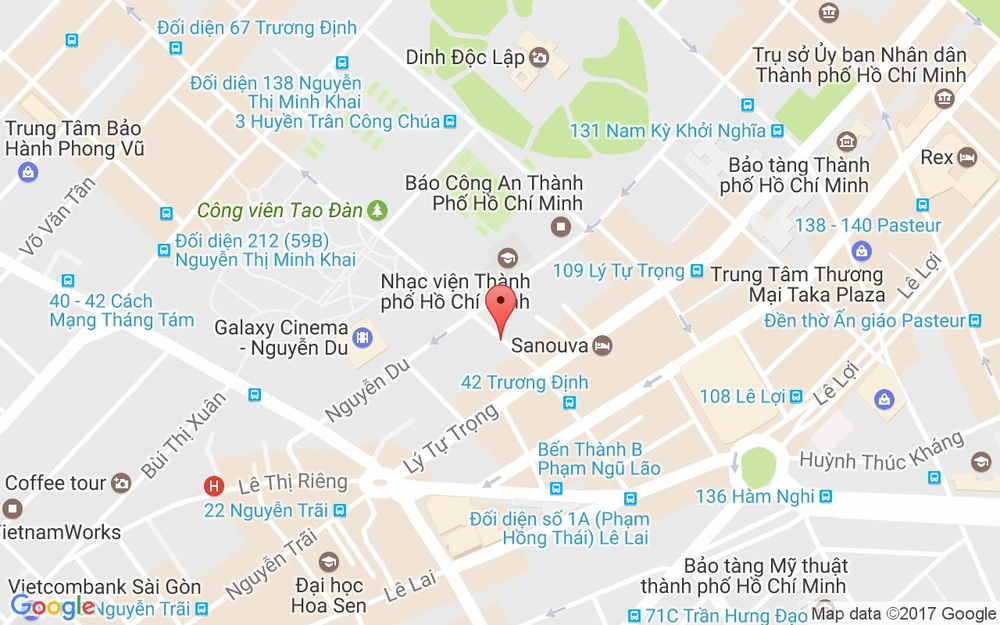 Vị trí bản đồ 27 - 29 Trương Định, P. Bến Thành Quận 1 TP. HCM