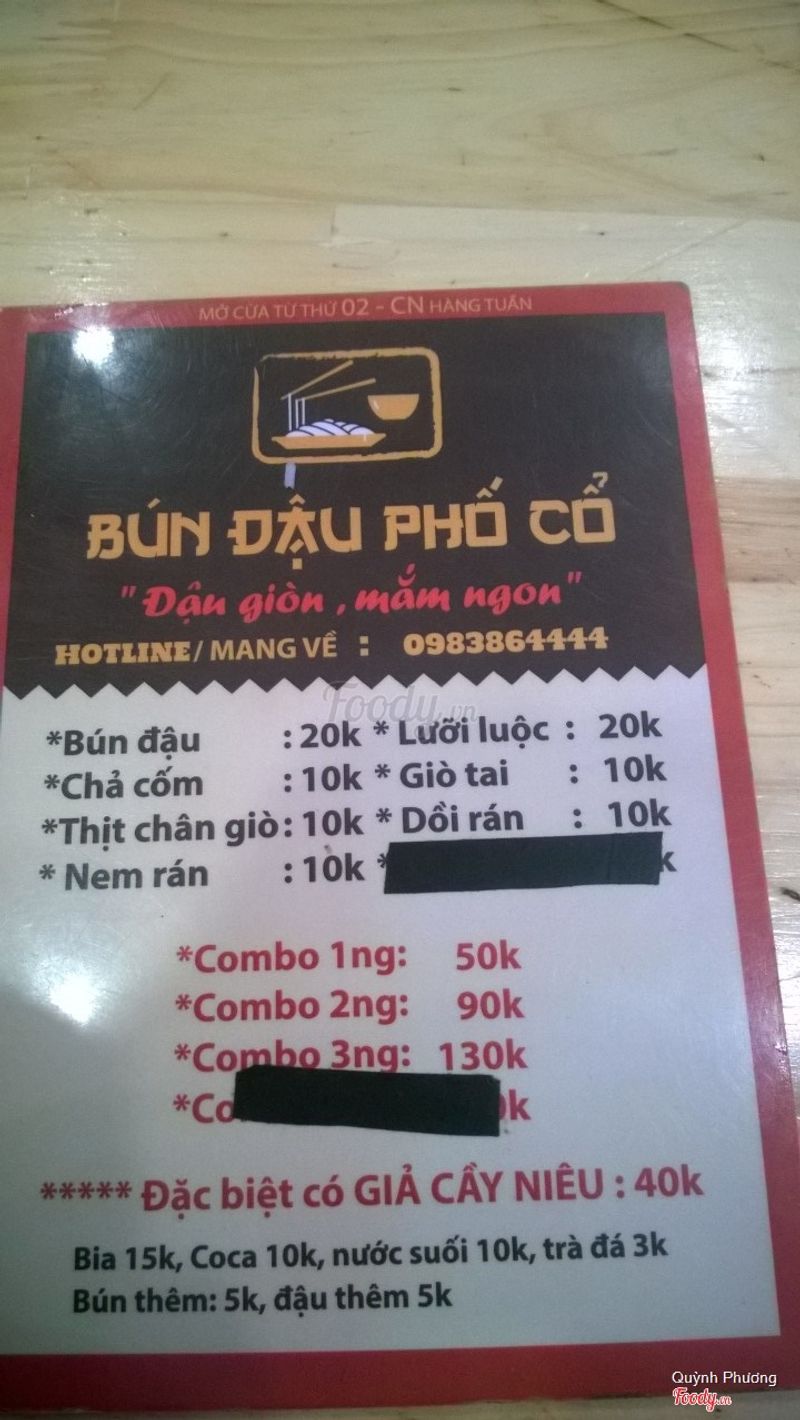 Bún Đậu Phố Cổ - Thành Công Ở Quận Đống Đa, Hà Nội | Foody.Vn