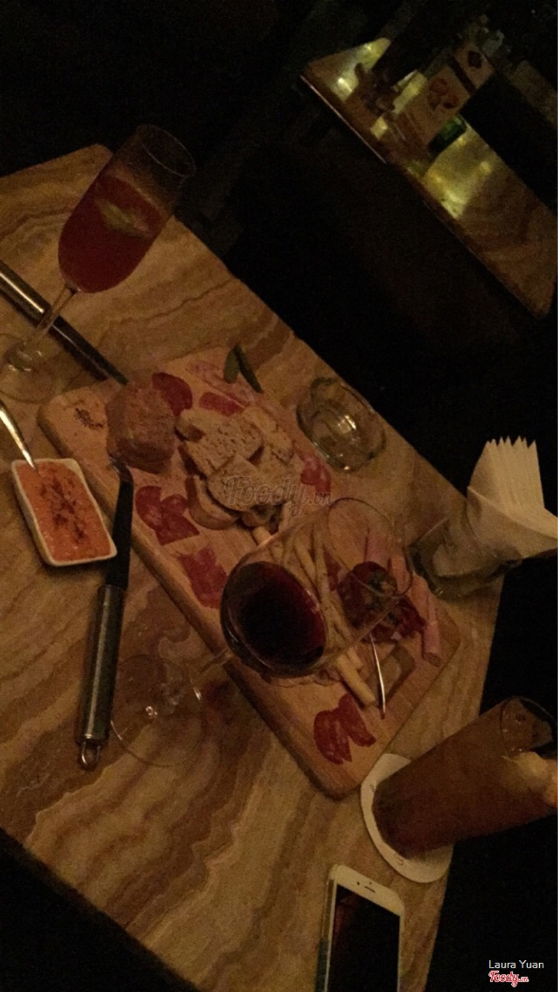 cold cuts with some cocktails & wine