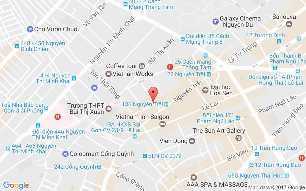 Vị trí bản đồ 150/7/3 Nguyễn Trãi Quận 1 TP. HCM