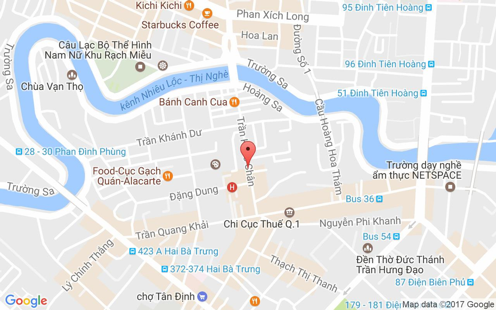 Vị trí bản đồ 21 Trần Khắc Chân, P. Tân Định Quận 1 TP. HCM
