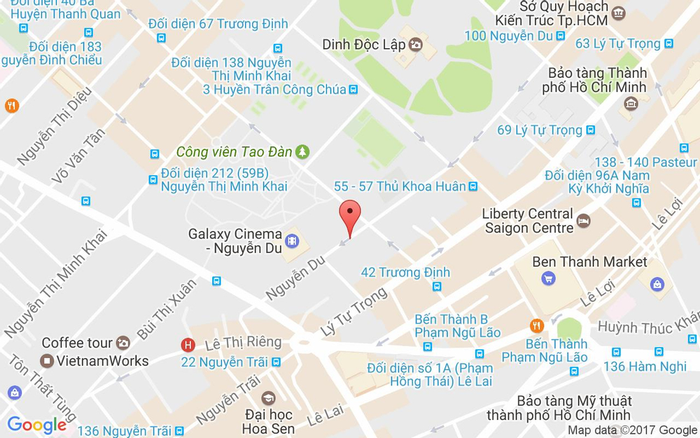 Vị trí bản đồ 116 Nguyễn Du, P. Bến Nghé Quận 1 TP. HCM