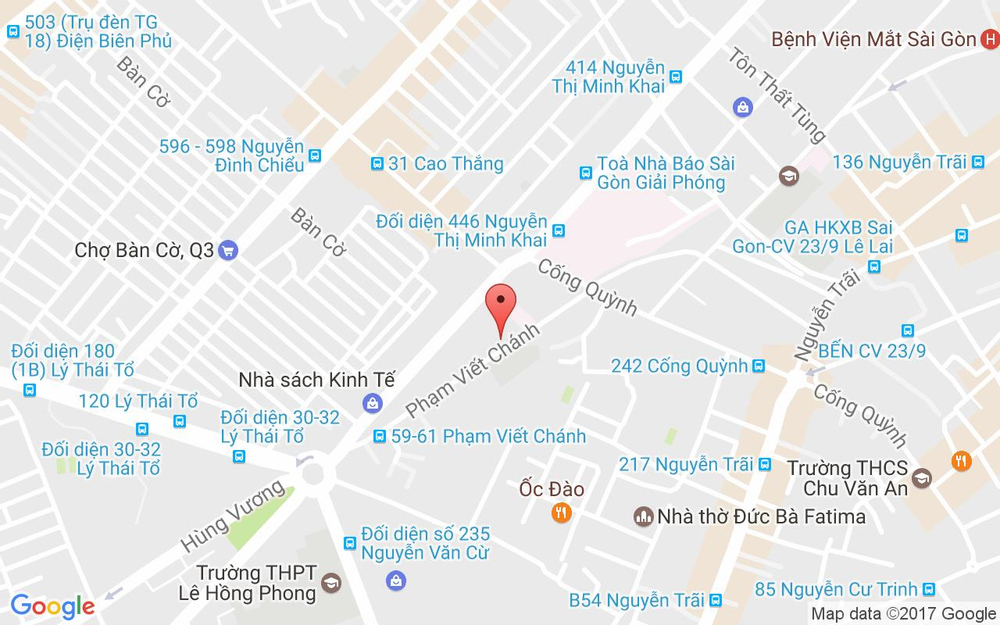 Vị trí bản đồ 19 - 21 - 23 Phạm Viết Chánh Quận 1 TP. HCM