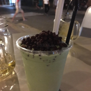 Green tea matcha with red bean. 