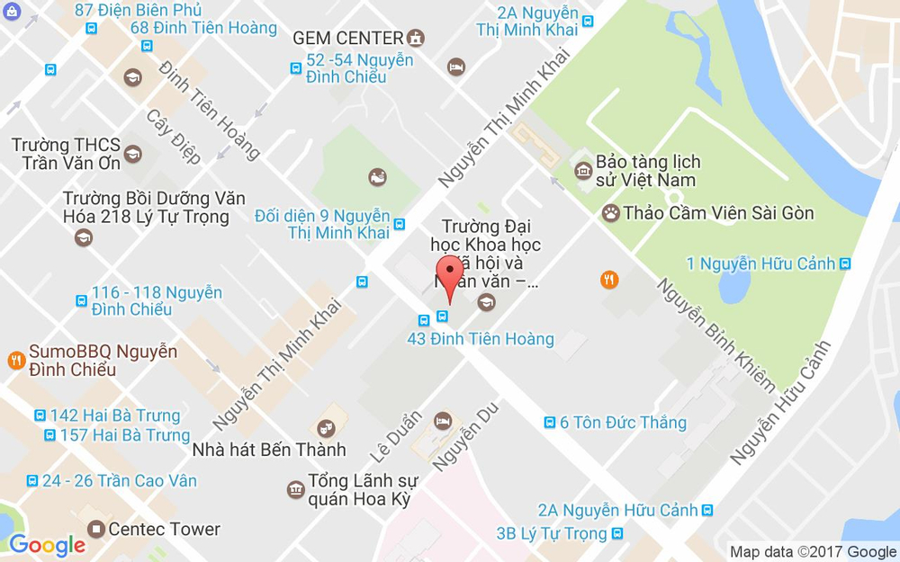 Vị trí bản đồ Trường Đại Học Khoa Học Xã Hội & Nhân Văn TPHCM ở TP. HCM