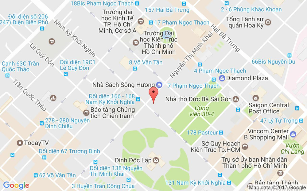 Vị trí bản đồ 55B Nguyễn Thị Minh Khai Quận 1 TP. HCM