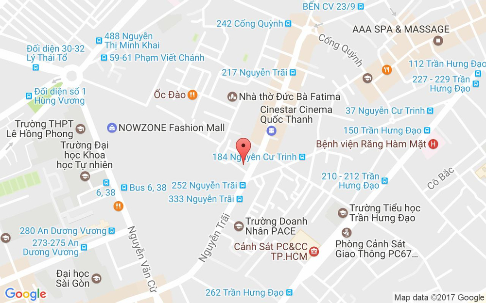 Vị trí bản đồ 214/B8 Nguyễn Trãi, P. Nguyễn Cư Trinh Quận 1 TP. HCM