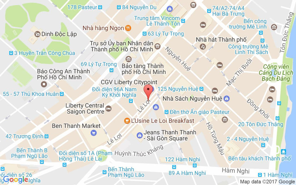 Vị trí bản đồ 38 Lê Lợi, P. Bến Nghé Quận 1 TP. HCM