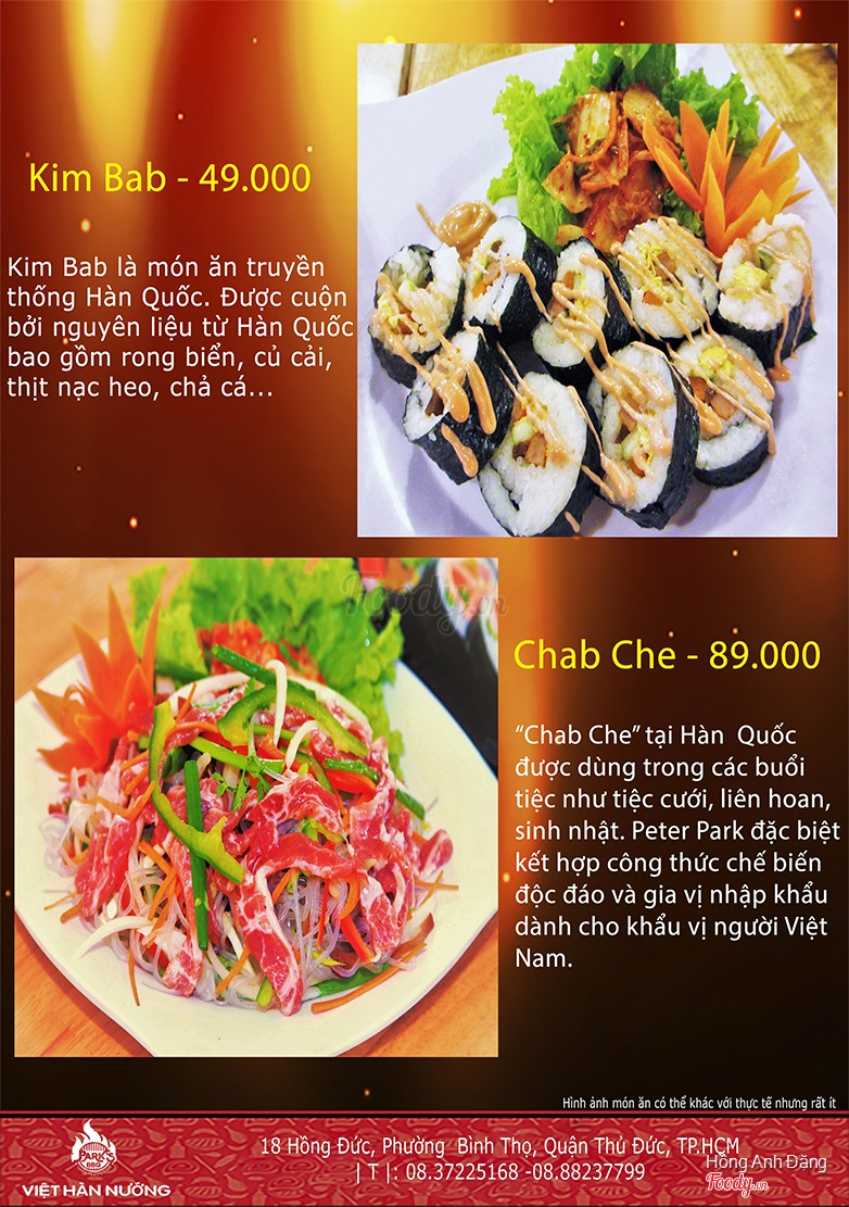Park's BBQ - Việt Hàn Nướng ở Tp. Thủ Đức, TP. HCM | Menu Thực đơn ...