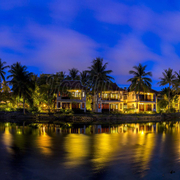 Hoi An Riverside Resort at night