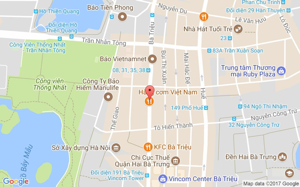 Vị trí bản đồ Cơm Việt Nam Gia Viên - Bà Triệu ở Hà Nội