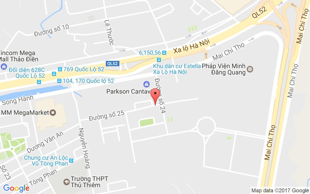Vị trí bản đồ Tầng 7 Parkson Cantavil, 1 Song Hành, P. An Phú Quận 2 TP. HCM