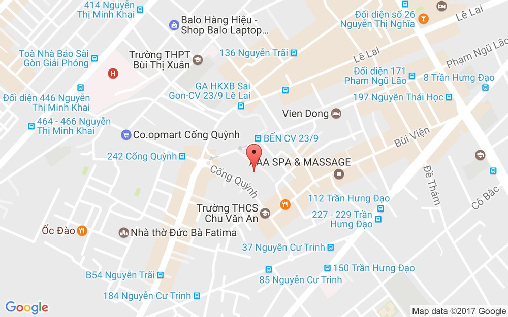 Vị trí bản đồ 125 Cống Quỳnh, P. Nguyễn Cư Trinh Quận 1 TP. HCM
