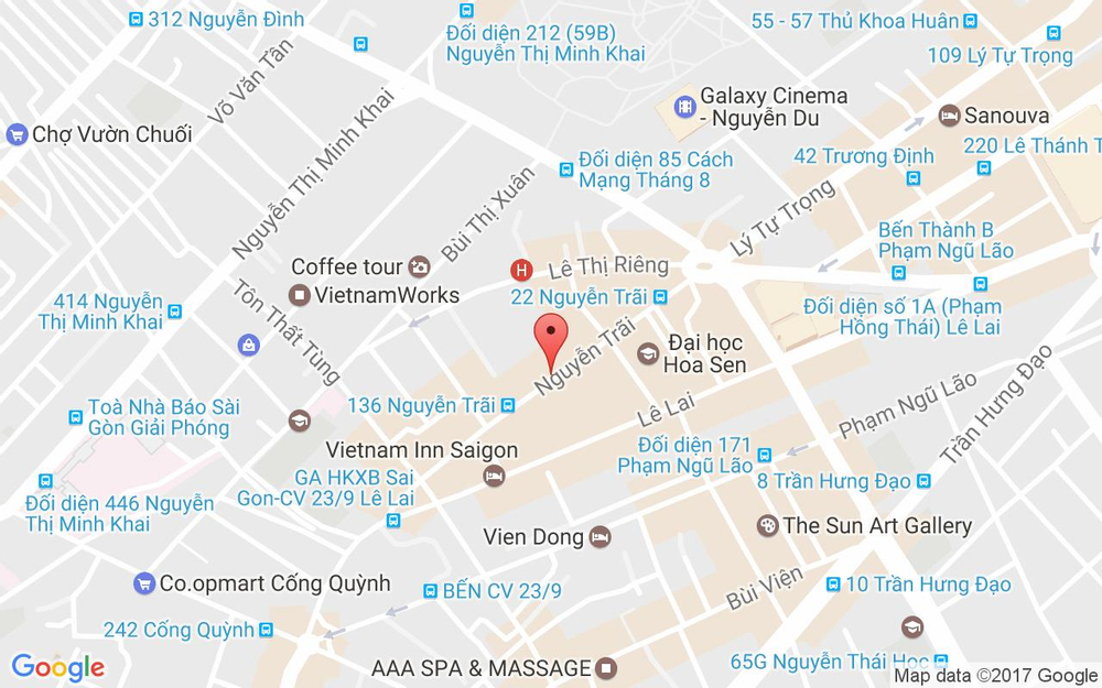 Vị trí bản đồ 89A Nguyễn Trãi, P. Bến Thành Quận 1 TP. HCM