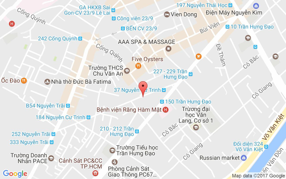 Vị trí bản đồ 61 – 63 Trần Đình Xu,  P. Cầu Kho Quận 1 TP. HCM