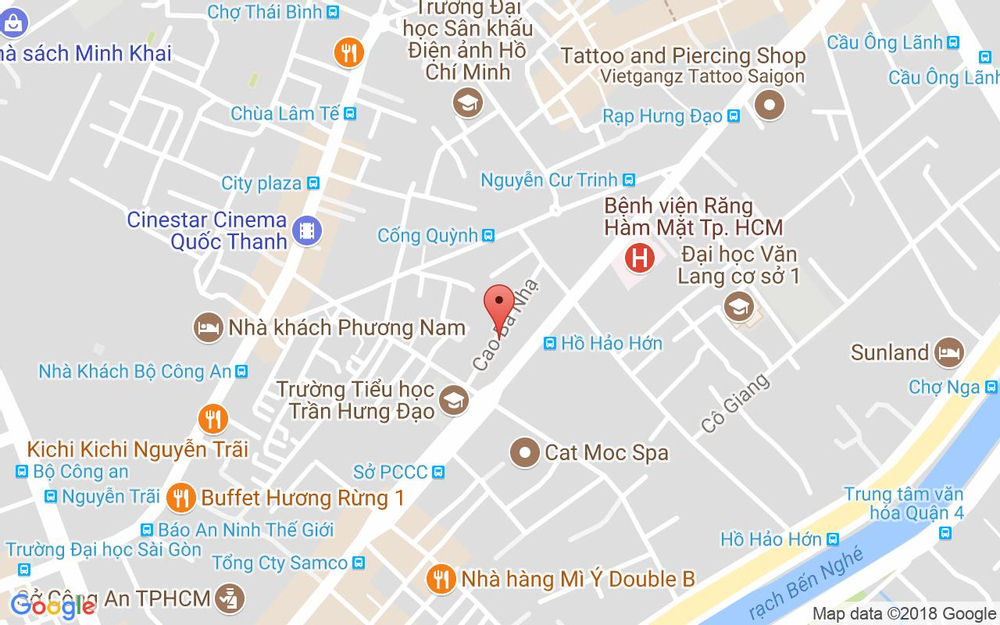 Vị trí bản đồ 222 - 224 Trần Hưng Đạo, P. Nguyễn Cư Trinh Quận 1 TP. HCM