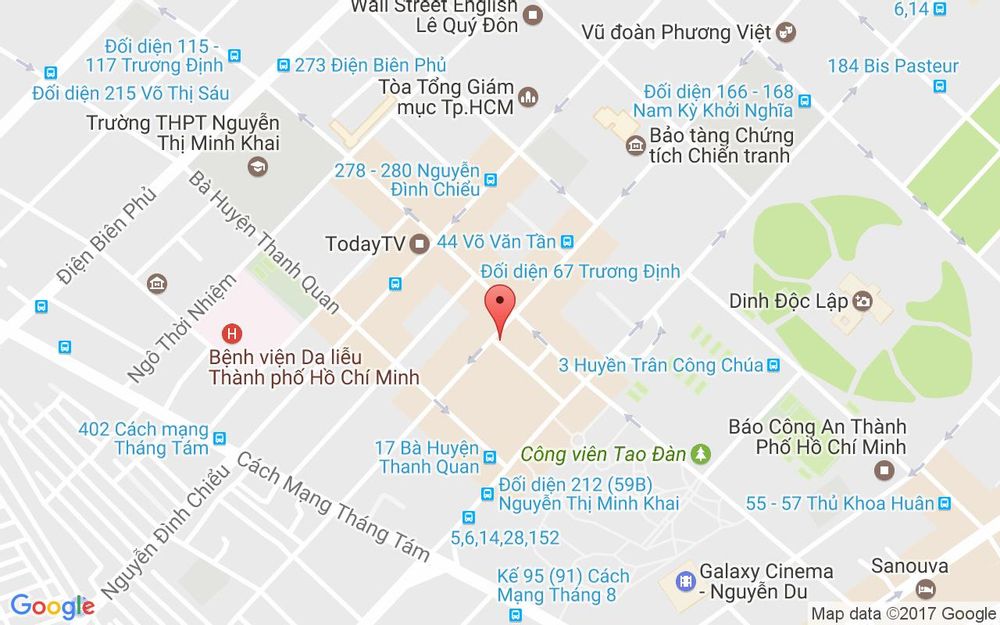 Vị trí bản đồ 91B Võ Văn Tần Quận 3 TP. HCM