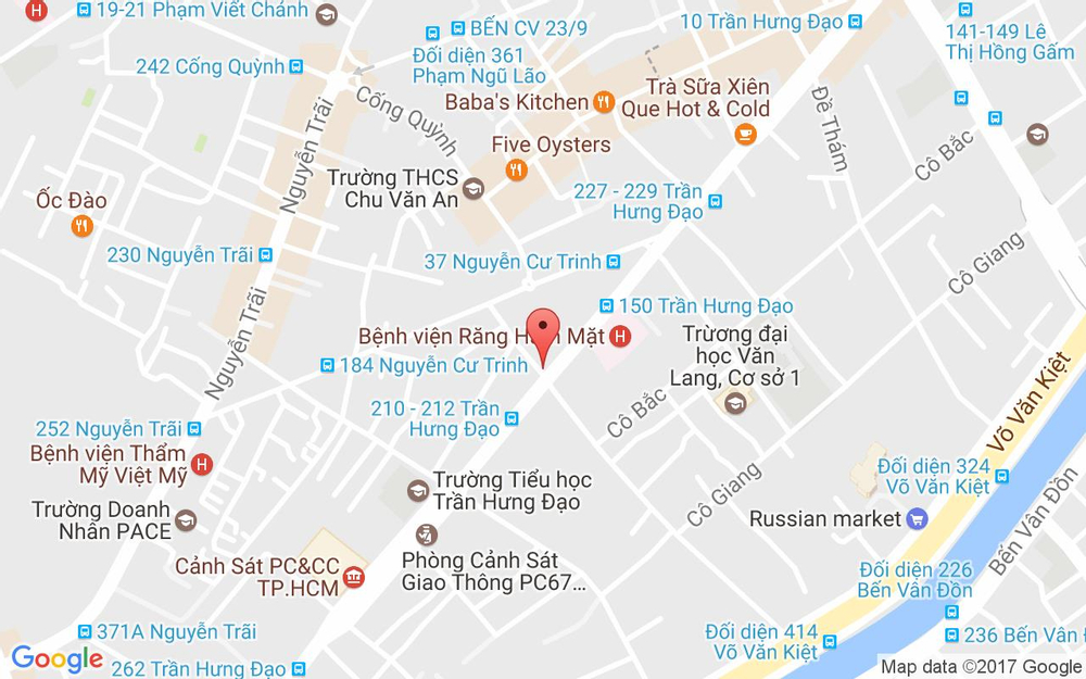 Vị trí bản đồ Chung cư cũ, lầu 2 số 178 Trần Hưng Đạo, P. Nguyễn Cư Trinh Quận 1 TP. HCM