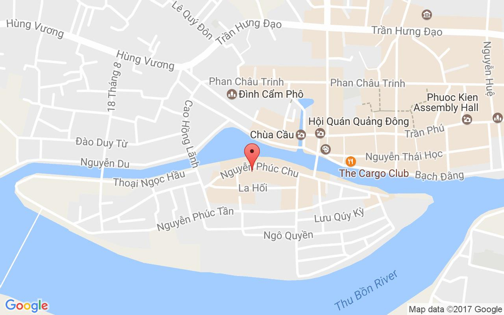 Vị trí bản đồ Long Life Riverside Hotel - Nguyễn Phúc Chu ở Quảng Nam