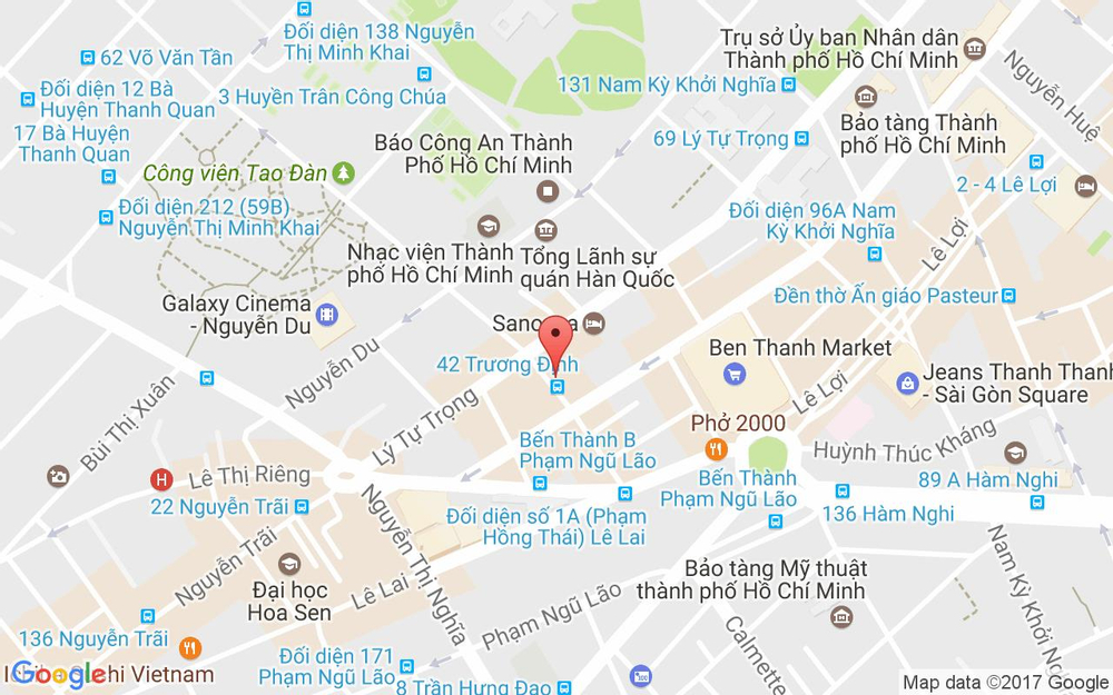 Vị trí bản đồ 56 Trương Định, P. Bến Thành Quận 1 TP. HCM