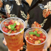Ly trà dâu được Tibon đăng facebook và quảng cáo