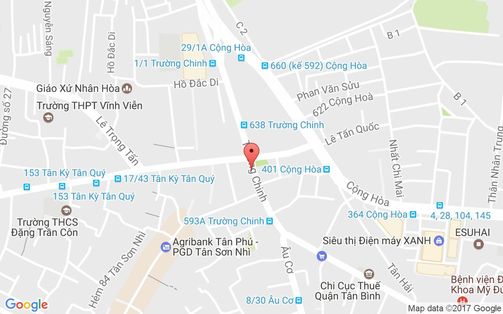 Vị trí bản đồ Mặt bằng cho thuê ở tại 611 Trường Chinh, P. Tân Sơn Nhì Quận Tân Phú