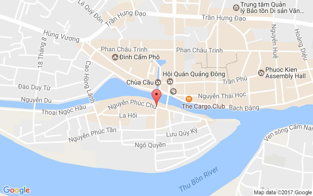 Vị trí bản đồ Phố Đi Bộ Nguyễn Phúc Chu ở Quảng Nam