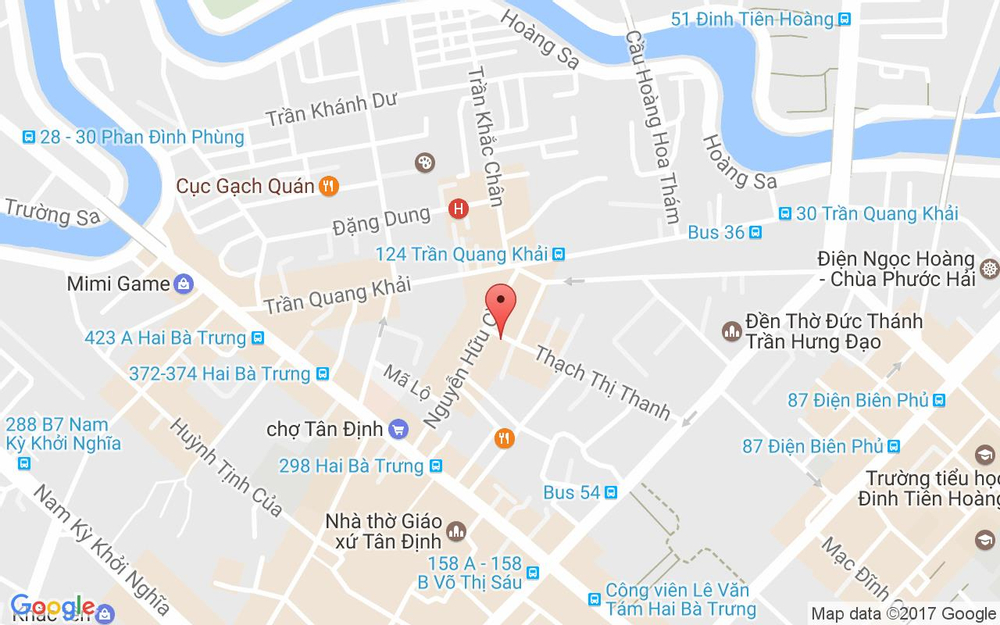 Vị trí bản đồ 95 Thạch Thị Thanh, P. Tân Định Quận 1 TP. HCM