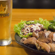 Giò heo muối chiên dòn + bia tươi Sapporo